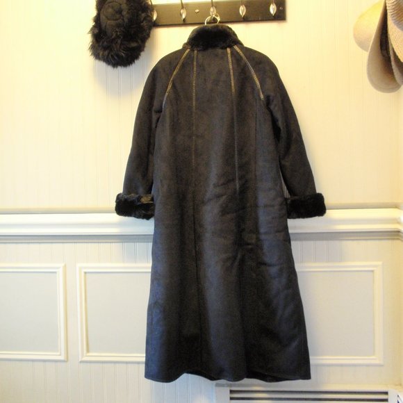 Free Shipping Gallery Black Russian hat and long  coat very warm  a size X-Large - Picture 9 of 12